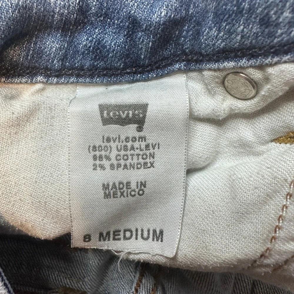 Vintage Levi's 545 Jean Shorts Womens 8 Medium Blue Low Boot Cut Raw Hem Cut Off